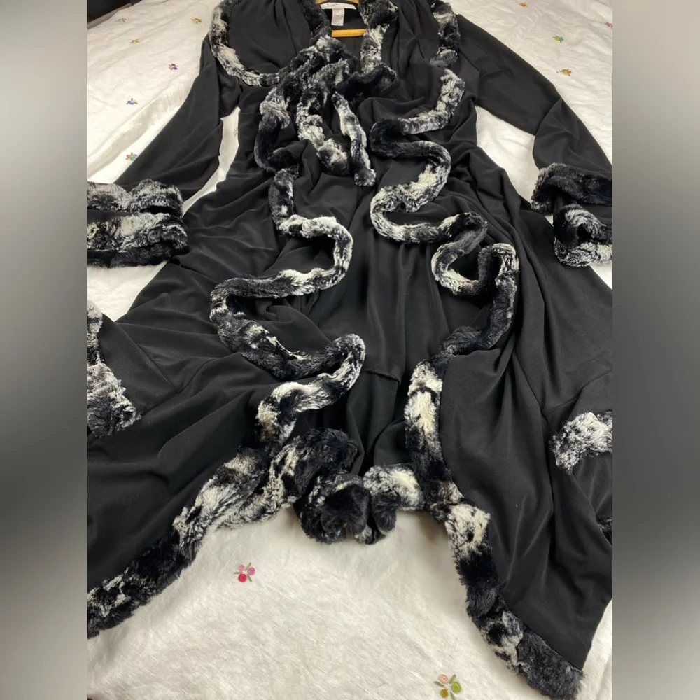 Vintage Joseph Ribkoff black draped ruffled duster - Picture 9 of 10
